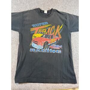 VTG 90s NASCAR Super Truck Racing Craftsman Shirt Men Black Tee Streetwear Large